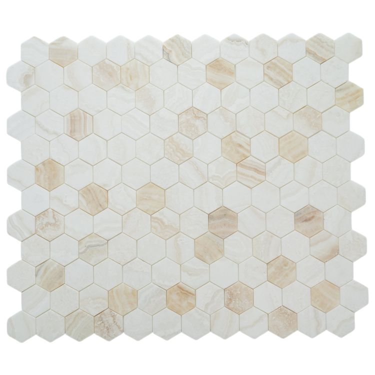 Hexagon Onyx Ivory Honed 3 x 3 10 x 11.5